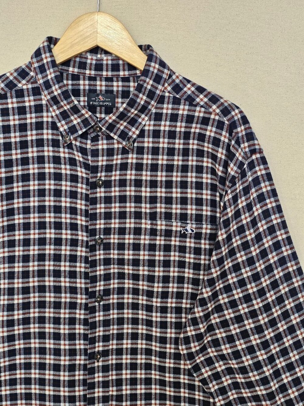 Fish Hippie Flannel Button Down XXL